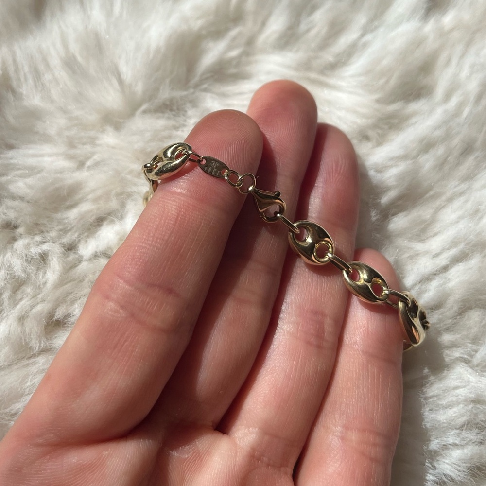 Vintage 10k mariner heart and chain bracelet - Picture 5 of 8
